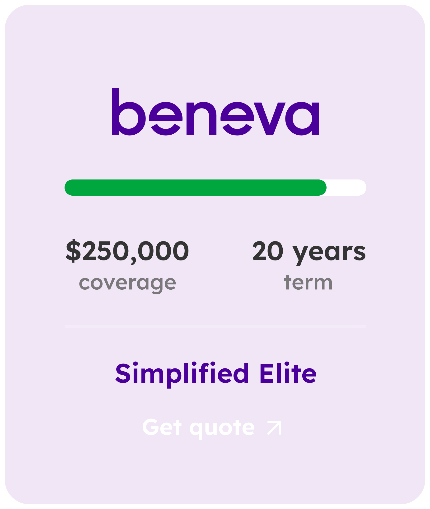 Beneva quote card