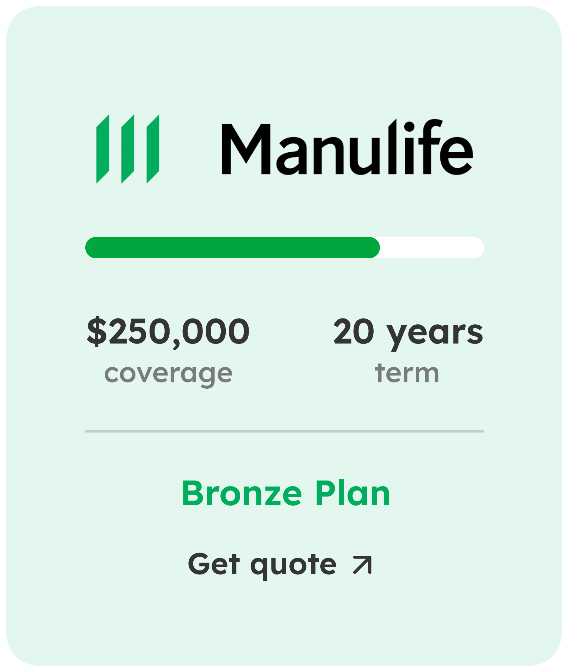 Manulife quote card